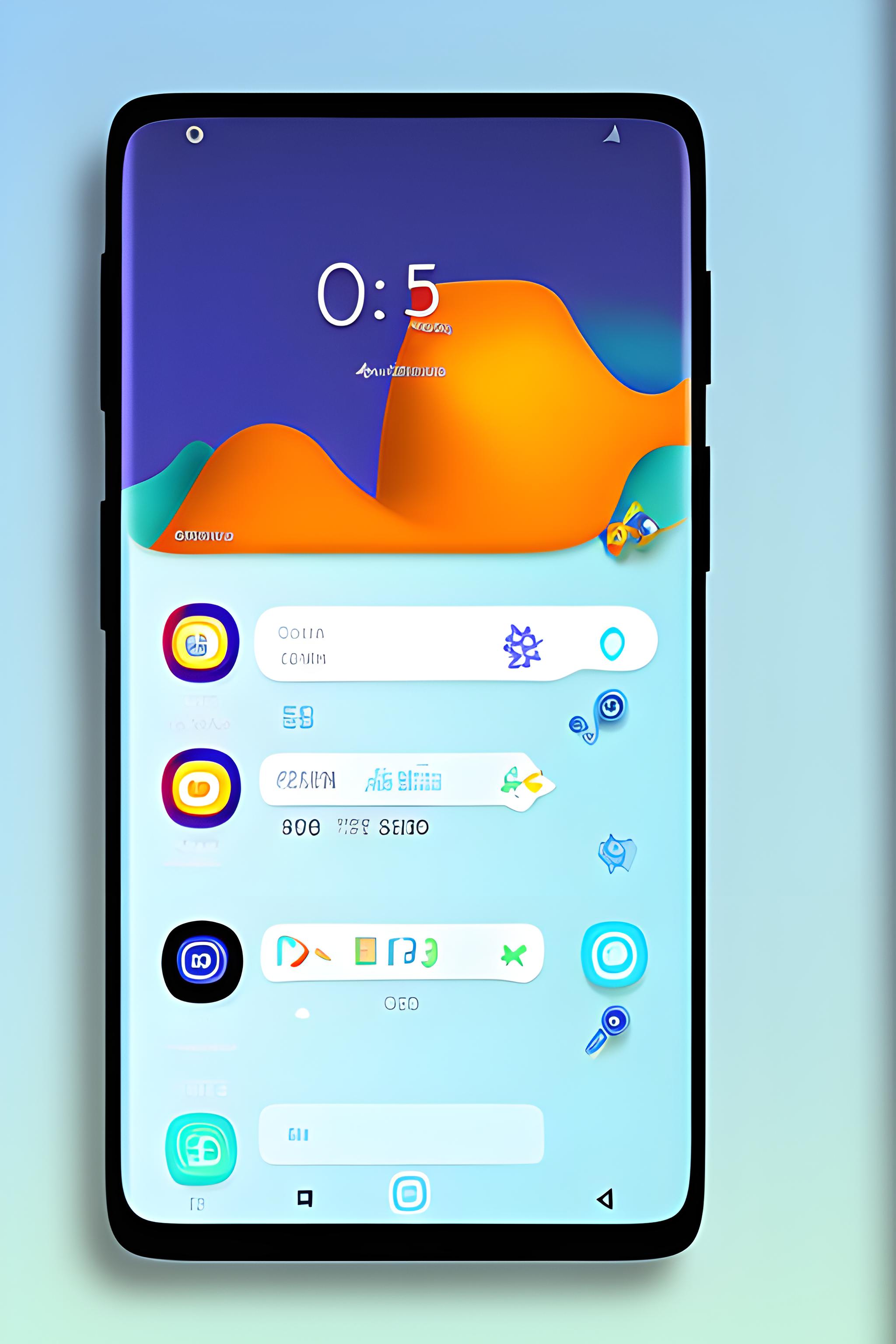 Samsung one ui like design dark blue | Wallpapers.ai